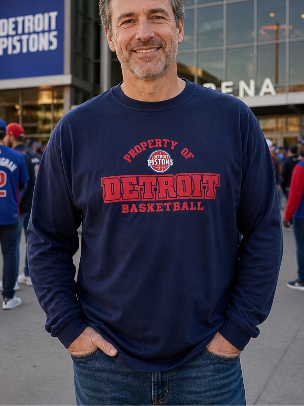 NBA Detroit Pistons Basketball long sleeve Tee